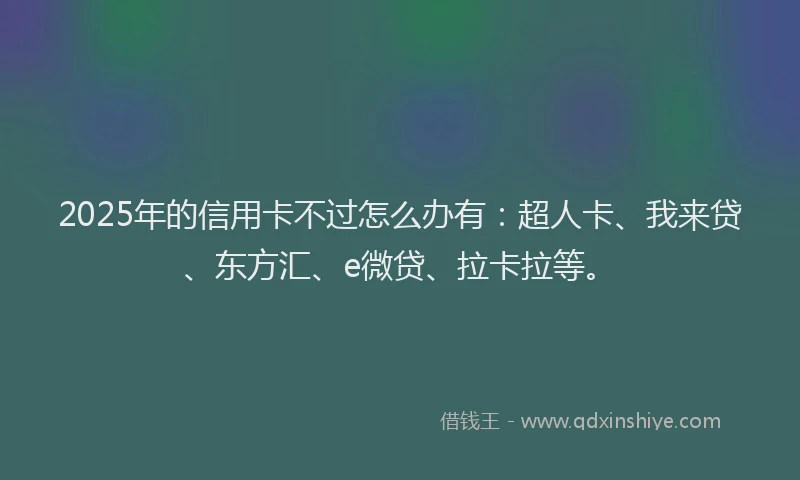 2025年的信用卡不过怎么办有：超人卡、我来贷、东方汇、e微贷、拉卡拉等。