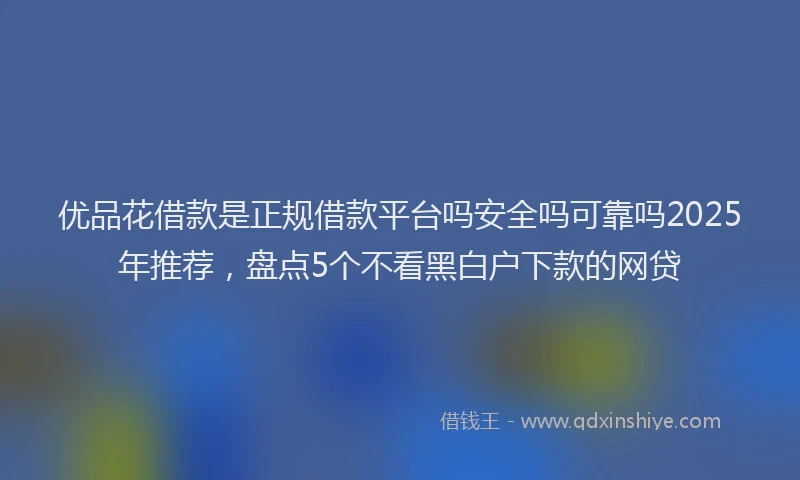优品花借款是正规借款平台吗安全吗可靠吗2025年推荐，盘点5个不看黑白户下款的网贷