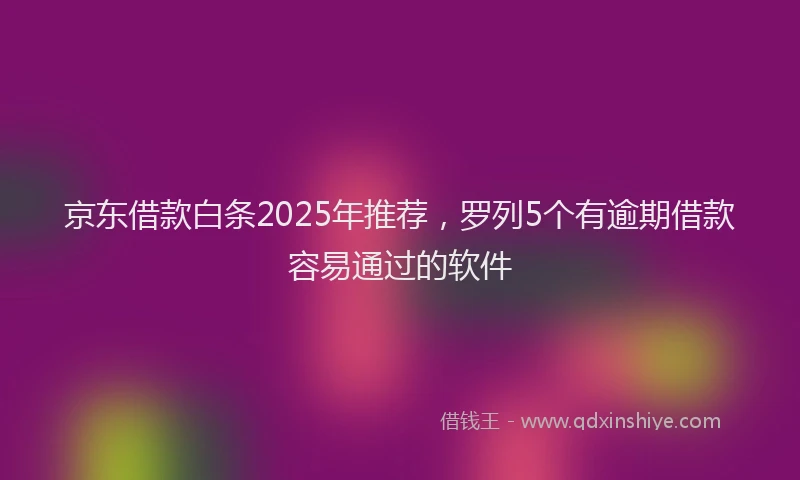 京东借款白条2025年推荐，罗列5个有逾期借款容易通过的软件