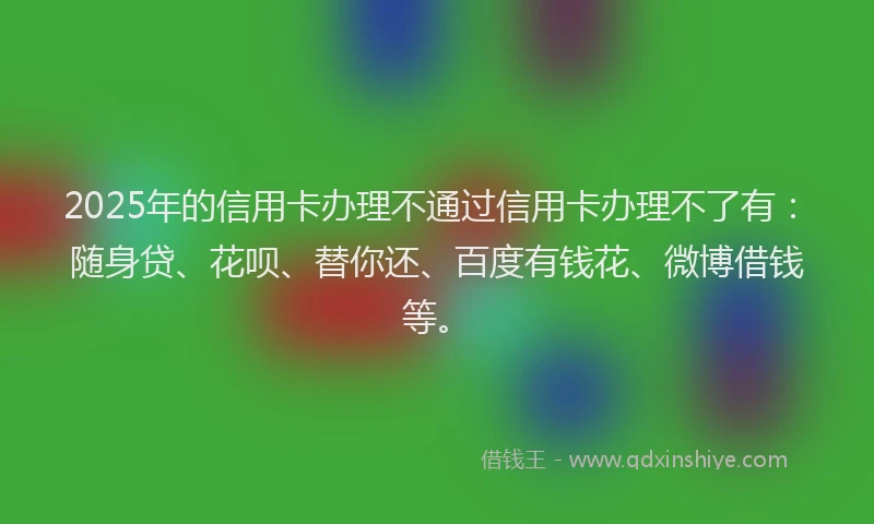 2025年的信用卡办理不通过信用卡办理不了有：随身贷、花呗、替你还、百度有钱花、微博借钱等。