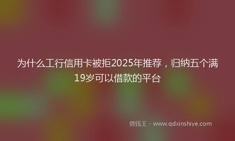 为什么工行信用卡被拒2025年推荐，归纳五个满19岁可以借款的平台