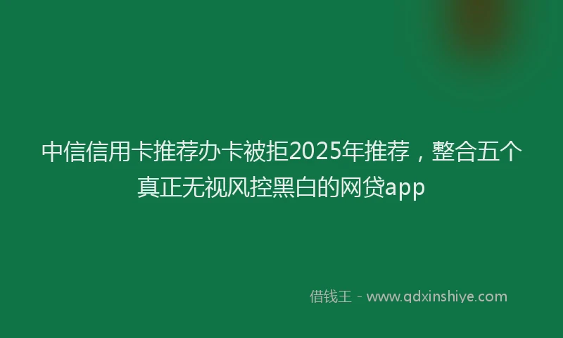 中信信用卡推荐办卡被拒2025年推荐，整合五个真正无视风控黑白的网贷app