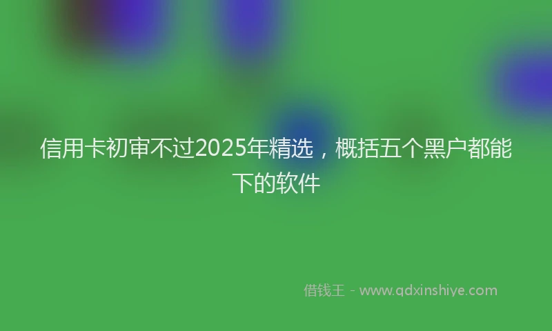 信用卡初审不过2025年精选，概括五个黑户都能下的软件