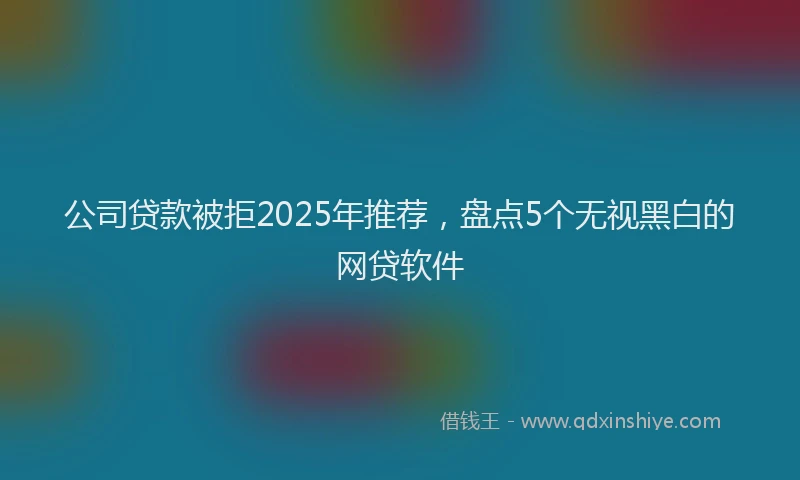 公司贷款被拒2025年推荐，盘点5个无视黑白的网贷软件