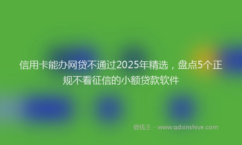 信用卡能办网贷不通过2025年精选，盘点5个正规不看征信的小额贷款软件