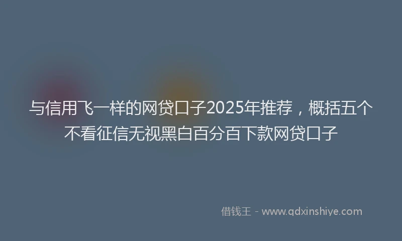 与信用飞一样的网贷口子2025年推荐，概括五个不看征信无视黑白百分百下款网贷口子
