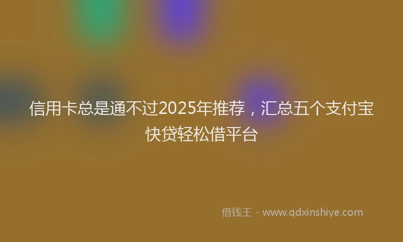 信用卡总是通不过2025年推荐，汇总五个支付宝快贷轻松借平台