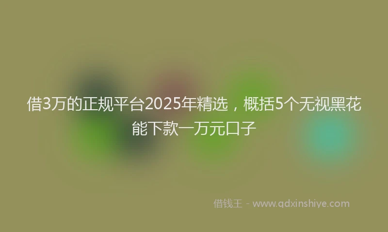 借3万的正规平台2025年精选，概括5个无视黑花能下款一万元口子