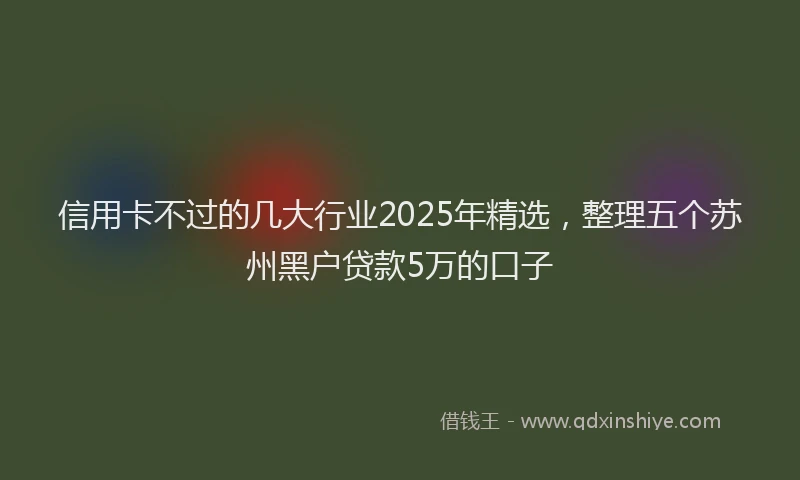 信用卡不过的几大行业2025年精选，整理五个苏州黑户贷款5万的口子