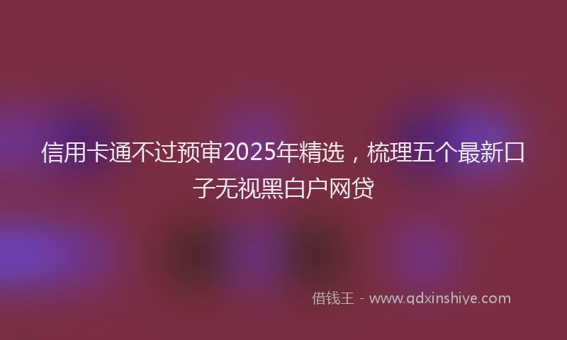 信用卡通不过预审2025年精选，梳理五个最新口子无视黑白户网贷