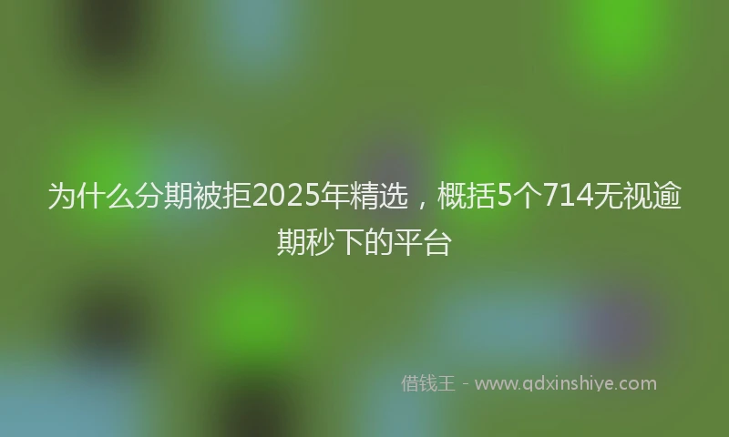 为什么分期被拒2025年精选，概括5个714无视逾期秒下的平台