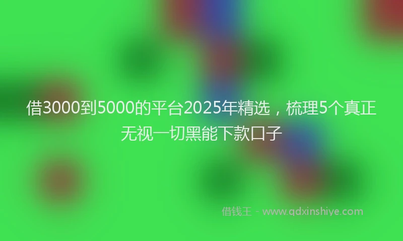 借3000到5000的平台2025年精选，梳理5个真正无视一切黑能下款口子