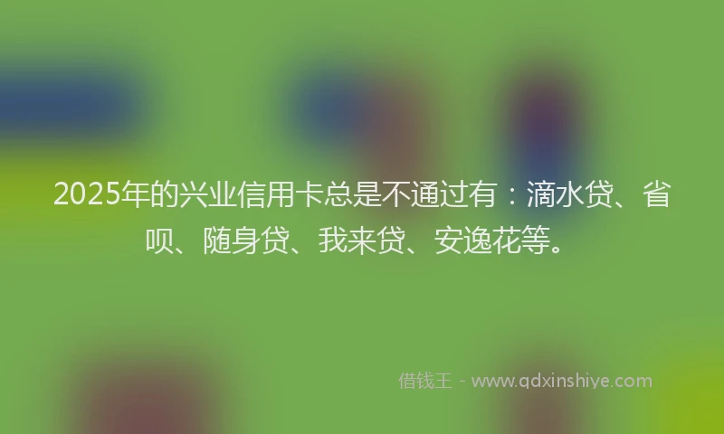 2025年的兴业信用卡总是不通过有：滴水贷、省呗、随身贷、我来贷、安逸花等。