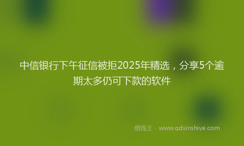 中信银行下午征信被拒2025年精选，分享5个逾期太多仍可下款的软件
