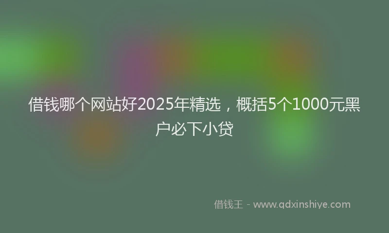 借钱哪个网站好2025年精选，概括5个1000元黑户必下小贷