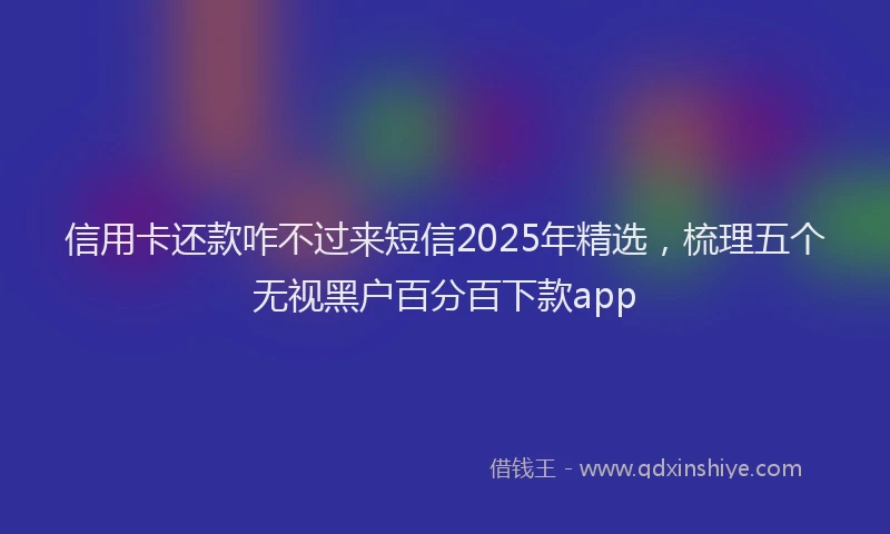 信用卡还款咋不过来短信2025年精选，梳理五个无视黑户百分百下款app