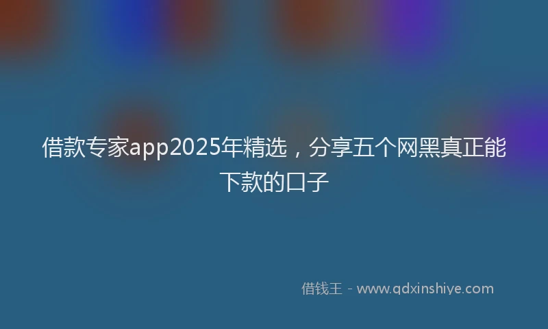 借款专家app2025年精选，分享五个网黑真正能下款的口子