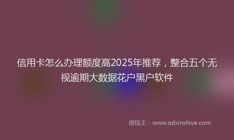 信用卡怎么办理额度高2025年推荐，整合五个无视逾期大数据花户黑户软件
