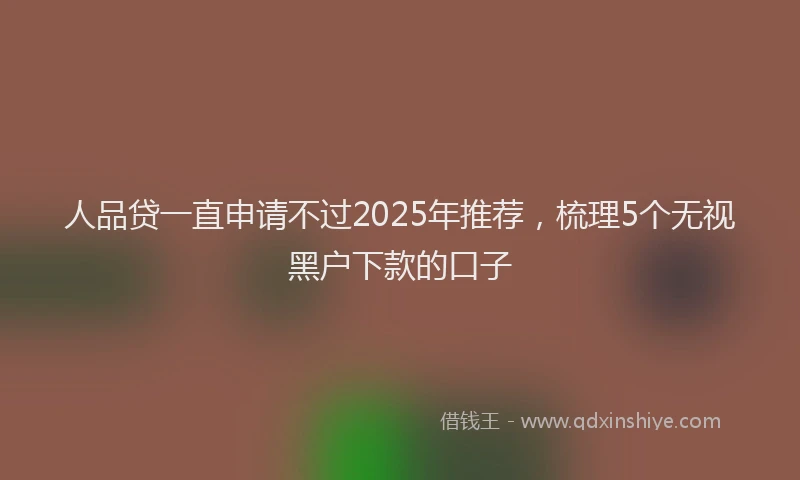 人品贷一直申请不过2025年推荐，梳理5个无视黑户下款的口子