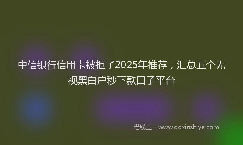 中信银行信用卡被拒了2025年推荐，汇总五个无视黑白户秒下款口子平台