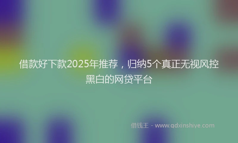 借款好下款2025年推荐，归纳5个真正无视风控黑白的网贷平台