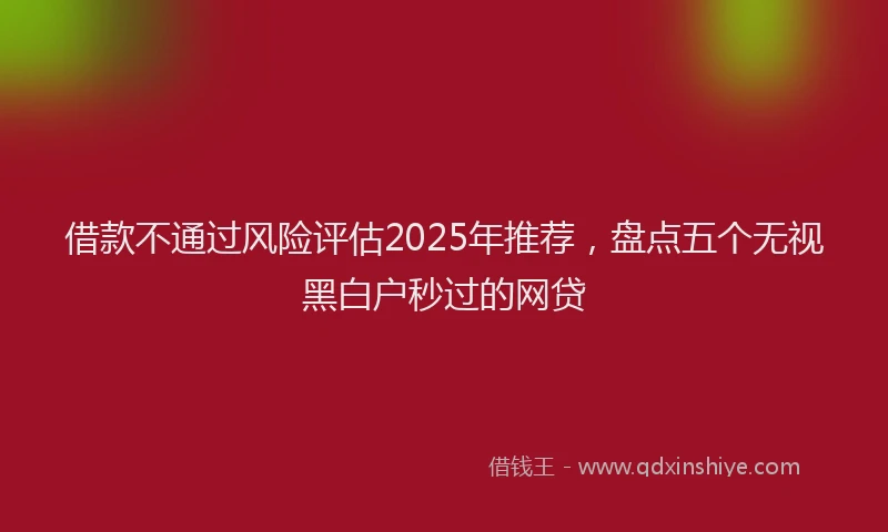 借款不通过风险评估2025年推荐，盘点五个无视黑白户秒过的网贷