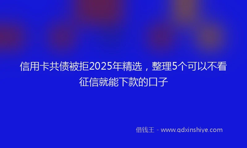 信用卡共债被拒2025年精选，整理5个可以不看征信就能下款的口子