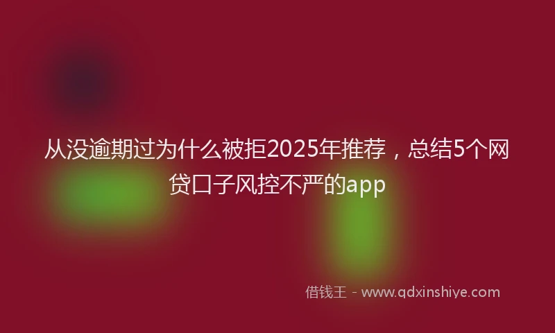 从没逾期过为什么被拒2025年推荐，总结5个网贷口子风控不严的app