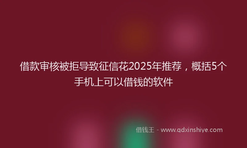 借款审核被拒导致征信花2025年推荐，概括5个手机上可以借钱的软件