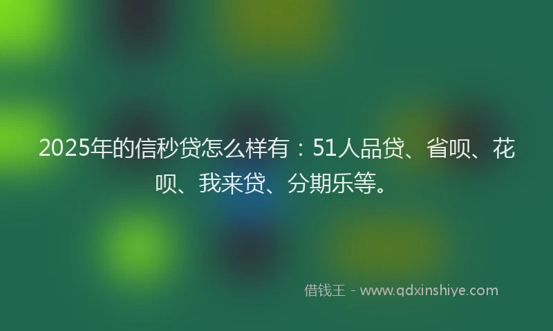 2025年的信秒贷怎么样有：51人品贷、省呗、花呗、我来贷、分期乐等。