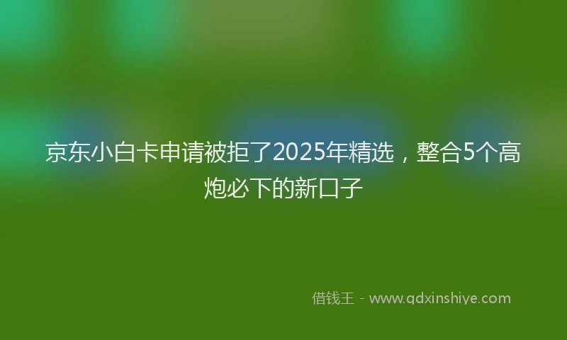 京东小白卡申请被拒了2025年精选，整合5个高炮必下的新口子