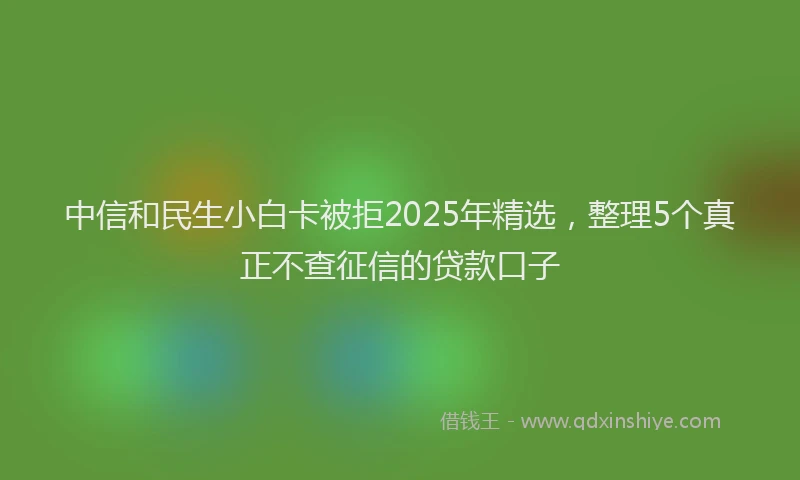 中信和民生小白卡被拒2025年精选，整理5个真正不查征信的贷款口子