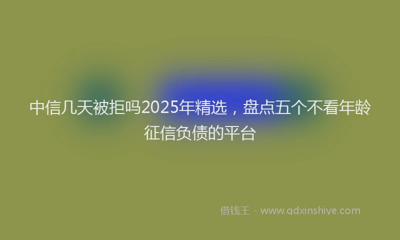 中信几天被拒吗2025年精选，盘点五个不看年龄征信负债的平台