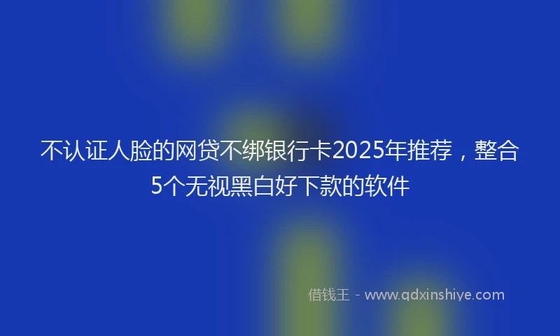 不认证人脸的网贷不绑银行卡2025年推荐，整合5个无视黑白好下款的软件