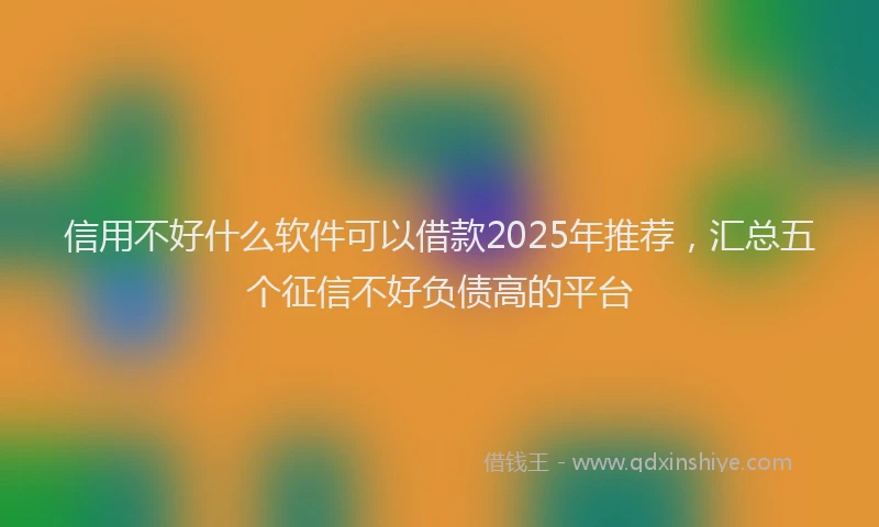 信用不好什么软件可以借款2025年推荐，汇总五个征信不好负债高的平台