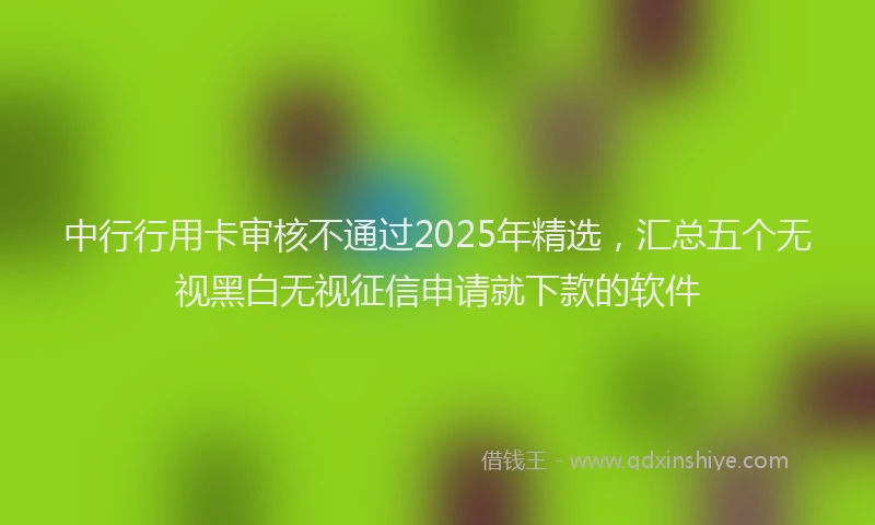 中行行用卡审核不通过2025年精选，汇总五个无视黑白无视征信申请就下款的软件