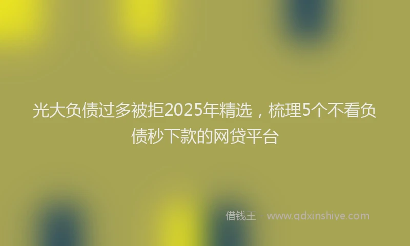 光大负债过多被拒2025年精选，梳理5个不看负债秒下款的网贷平台