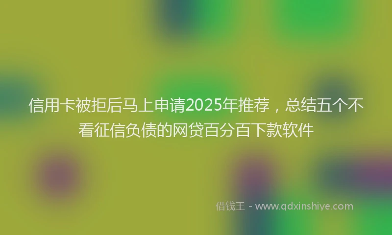 信用卡被拒后马上申请2025年推荐，总结五个不看征信负债的网贷百分百下款软件