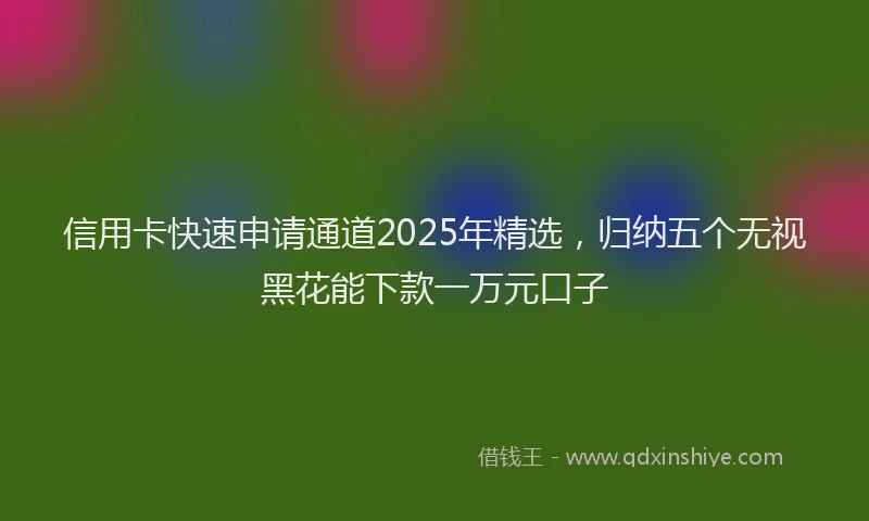 信用卡快速申请通道2025年精选，归纳五个无视黑花能下款一万元口子