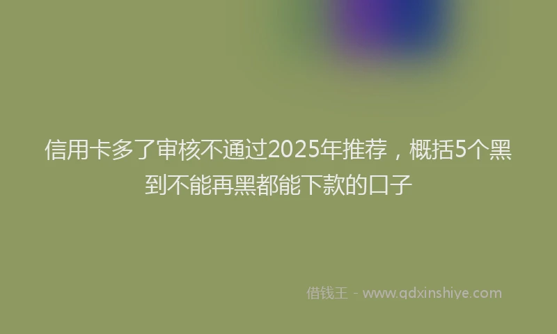 信用卡多了审核不通过2025年推荐，概括5个黑到不能再黑都能下款的口子