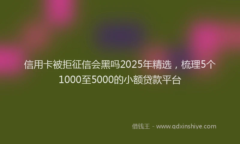 信用卡被拒征信会黑吗2025年精选，梳理5个1000至5000的小额贷款平台