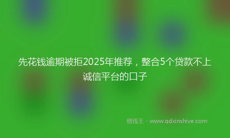 先花钱逾期被拒2025年推荐，整合5个贷款不上诚信平台的口子