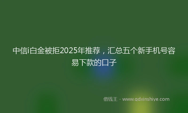 中信i白金被拒2025年推荐，汇总五个新手机号容易下款的口子