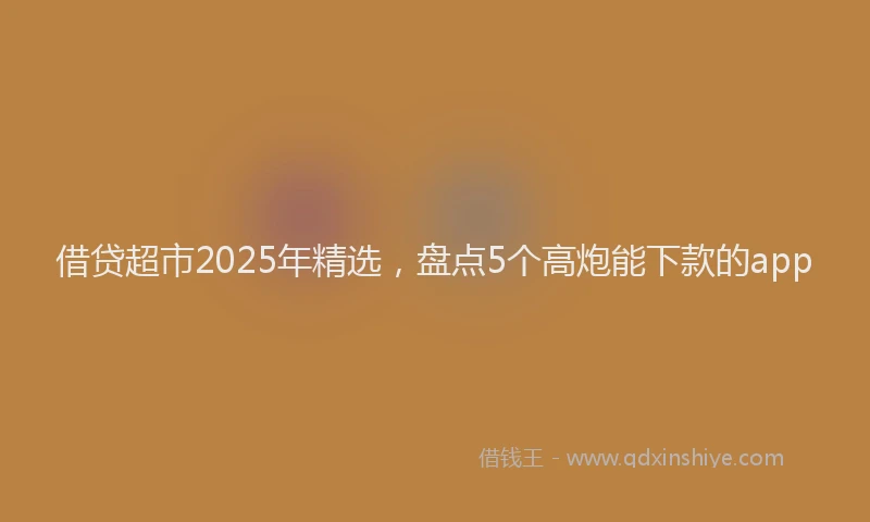 借贷超市2025年精选，盘点5个高炮能下款的app