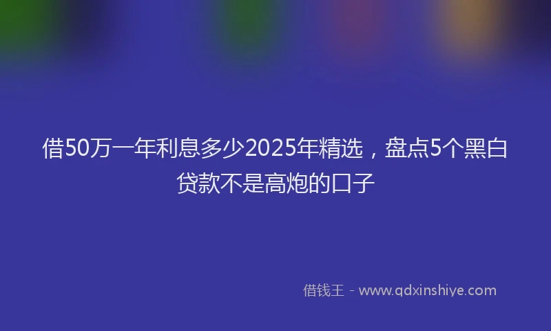 借50万一年利息多少2025年精选，盘点5个黑白贷款不是高炮的口子