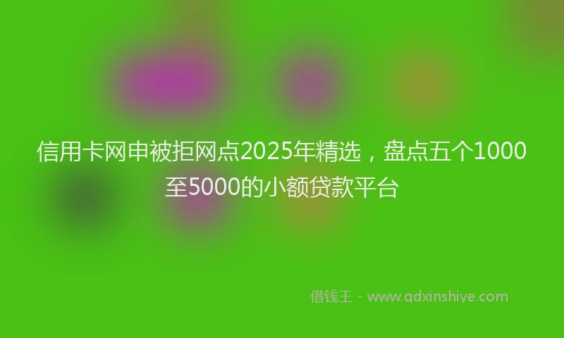 信用卡网申被拒网点2025年精选，盘点五个1000至5000的小额贷款平台