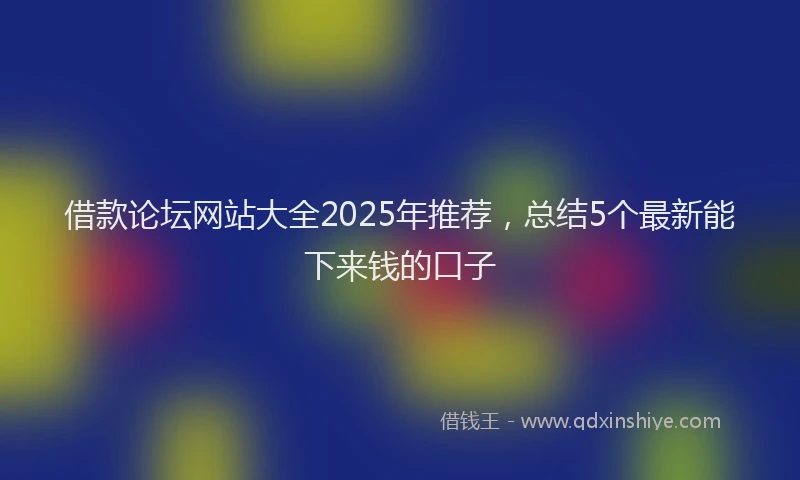 借款论坛网站大全2025年推荐，总结5个最新能下来钱的口子