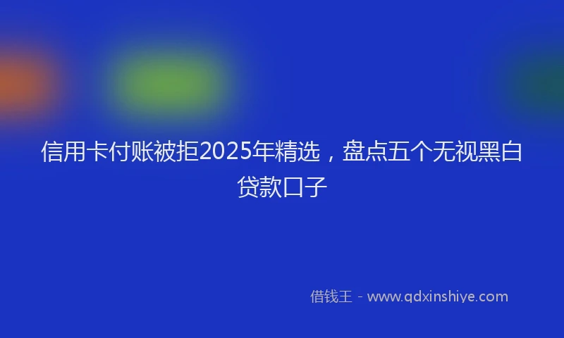 信用卡付账被拒2025年精选，盘点五个无视黑白贷款口子