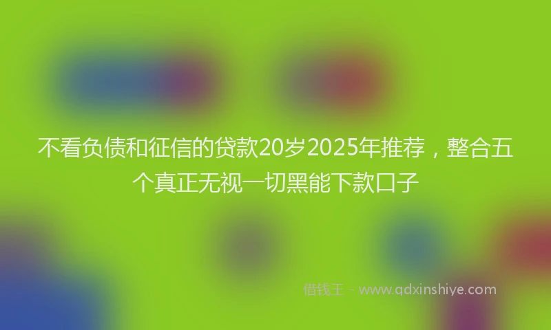 不看负债和征信的贷款20岁2025年推荐，整合五个真正无视一切黑能下款口子