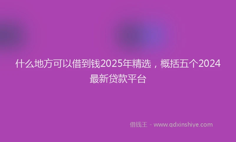 什么地方可以借到钱2025年精选，概括五个2024最新贷款平台